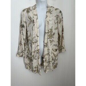 Hinge Designed In Seattle cardigan women XS Oversized floral lagenlook boho EUC